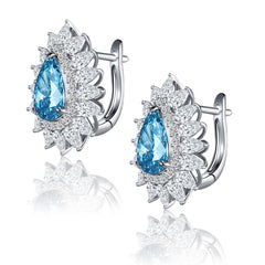 The Heart Earring-Paer Halo 3.0ct