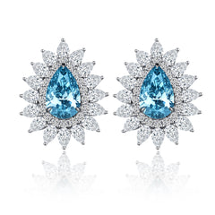 The Heart Earring-Paer Halo 3.0ct