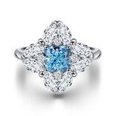 The Aurora Ring-Cushion with Marquise Halo