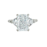 For Ken Tanner 6ct F VVS2 Three Stone Diamond Ring – Platinum with 1ct Side Stones & Pavé Setting