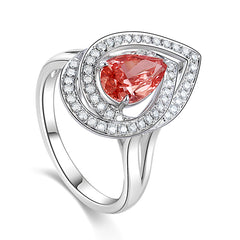The Seraphina Pink Pear Halo Ring