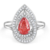 The Seraphina Pink Pear Halo Ring