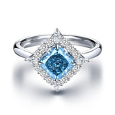 The Fleur Ring-Cushion With Round Halo