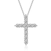 The Celestia Round Diamond Cross Necklace