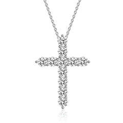 The Celestia Round Diamond Cross Necklace