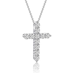 The Celestia Round Diamond Cross Necklace