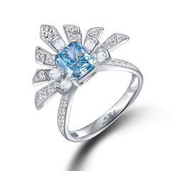 The Angel Ring-Cushion with Radiant and Round Linear Halo
