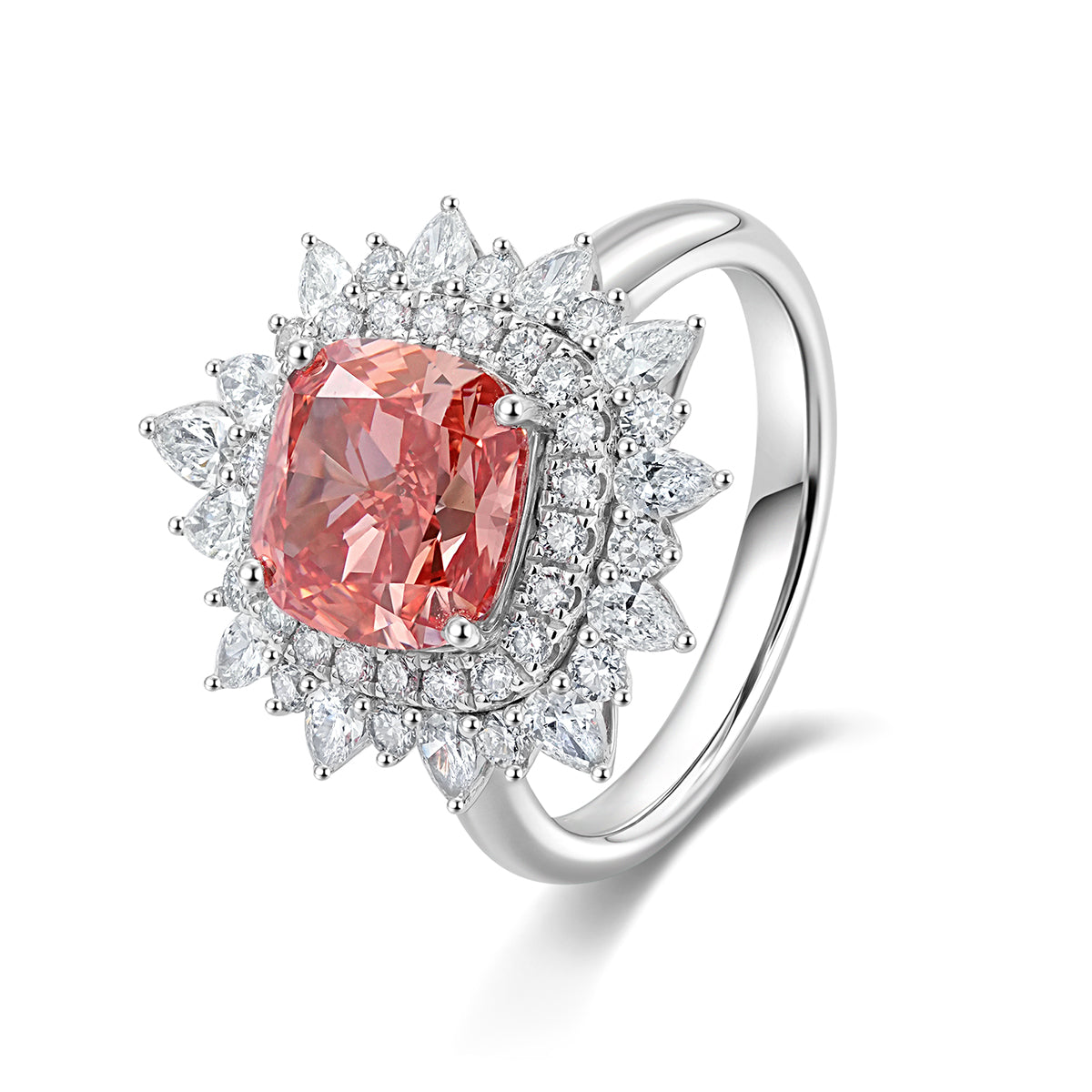 The Scarlet Ring-Cushion Antique Halo