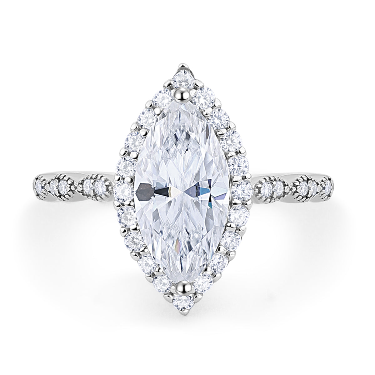 The Elise Ring-Marquise Halo