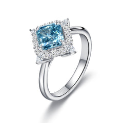 The Fleur Ring-Cushion With Round Halo